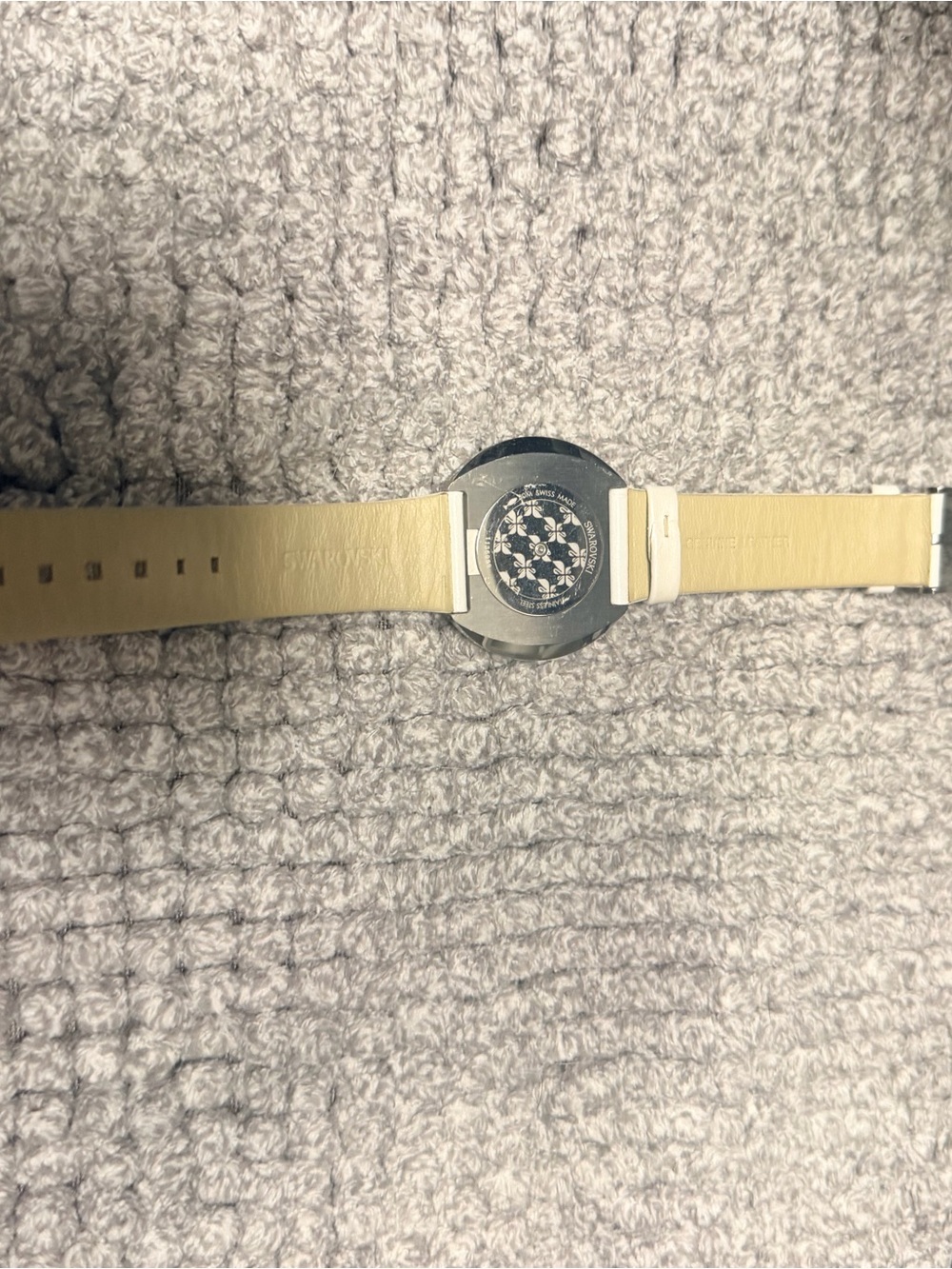 Swarovski White Crystal-Trim Leather Strap Watch - Picture 4 of 5